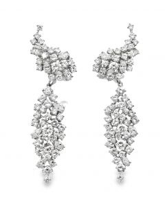 Estate Vintage Platinum and Diamond Chandelier Ear Pendants
