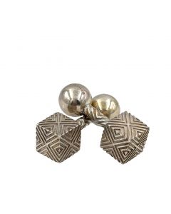 Estate Sterling Silver Textured Cube Cufflinks by Tiffany & Co 