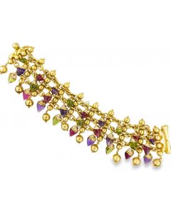 Estate Vintage Multi-Colored Gemstone and Diamond Naturalia Bracelet by Bulgari