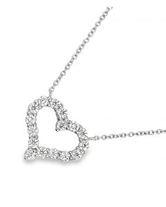 Estate Platinum and Diamond Small Heart Pendant Necklace by Tiffany & Co. 