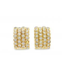 Estate Yellow Gold and Diamond Huggie Earrings