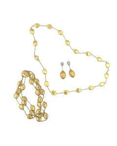 Estate Yellow Gold Siviglia Collection Earrings, Bracelet and Necklace Suite By Marco Bicego