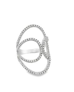 Estate White Gold and Diamond Open Frame Elliptical Ring