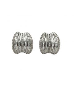 Estate White Gold and Diamond Earrings