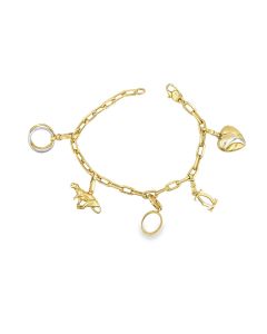 Estate Yellow Gold and Diamond Charm Bracelet by Cartier  