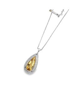 Estate Victorian Platinum and Gold Imperial Topaz Pendant 
