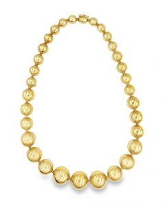 Estate Vintage Yellow Gold Bead Necklace