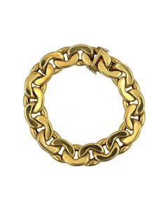 Estate Vintage Yellow Gold Flat Curb Link Bracelet