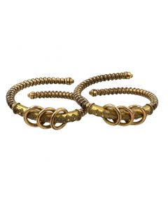 Estate Etruscan Revival Collection of (2) Gold Filled Bangle Bracelets  