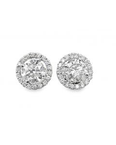 Estate White Gold and Diamond Stud Earrings 1.50cts 