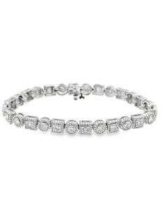Estate Vintage White Gold and Diamond Bracelet