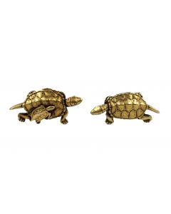 Estate Vintage Designer Yellow Gold Japanese Menuki-inspired Cufflinks