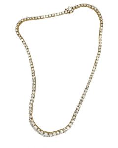 Estate Yellow Gold and Diamond Rivière Necklace