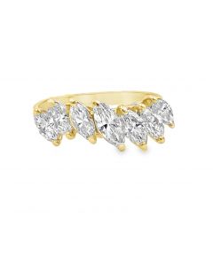Estate Vintage Gold and Marquise Diamond Ring 