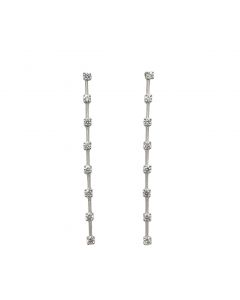 Estate White Gold and Diamond Tassel Earrings