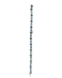 Estate Vintage White Gold Diamond and Topaz Bracelet