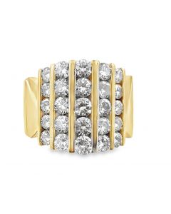 Estate Yellow Gold and Channel Set Diamond Ring 