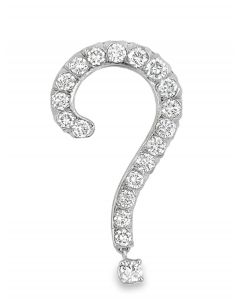 Estate Vintage White Gold and Diamond Question Mark Pendant 