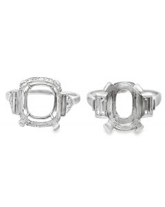 Estate Vintage Collection of (2) Platinum and Diamond Semi Mount Rings  