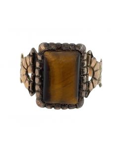 Estate Victorian Yellow Gold and Tigers Eye Ring 