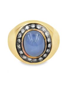 Estate Vintage Gold Diamond and Star Sapphire Ring