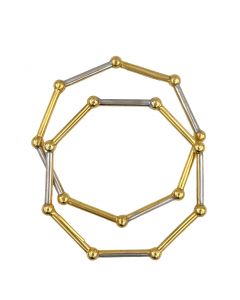 Estate Collection of (2) Yellow Gold Geometric Design Bangle Bracelets 