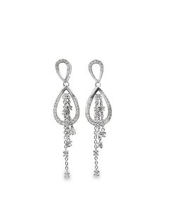 Estate White Gold and Diamond Ear Pendants