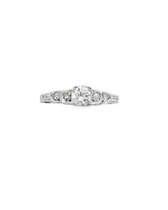 Estate Vintage White Gold and Diamond Engagement Ring
