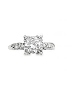 Estate White Gold and Diamond Engagement Ring 