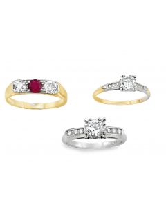 Estate Vintage Collection of (3) Diamond Rings 