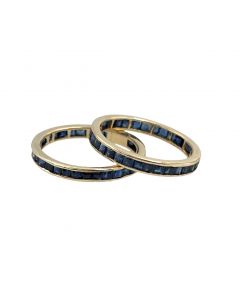 Vintage 14K Yellow Gold Sapphire Guards (2) 