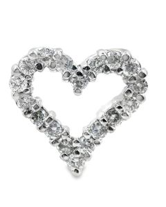 Estate White Gold and Diamond Heart Pendant