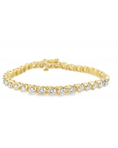 Estate Yellow Gold and Diamond Tennis Bracelet