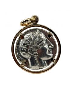 Vintage Athena & Owl Tetradrachn Silver Coin