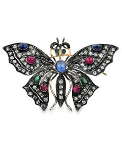 Estate Victorian Diamond Butterfly Brooch 