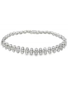 Estate White Gold and Diamond Triple Row Bracelet