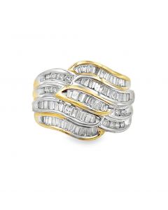 Estate Yellow Gold and Diamond Fashion Ring