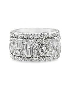 Vintage Platinum Diamond Wedding Band