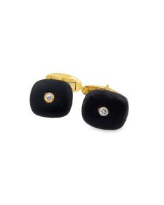 Vintage 18K Yellow Gold Diamond Cufflinks 