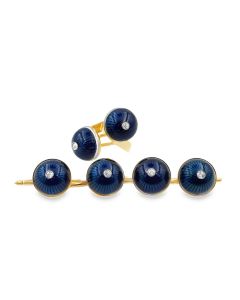 Vintage Diamond and Enamel Stud Set (6) 