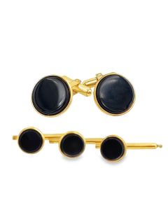 Gold Field Tuxedo Stud Set