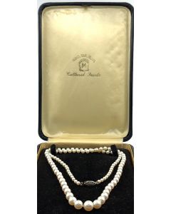 Vintage Murata Pearl Co. graduated Akoya pearl necklace.