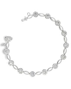 Estate Vintage White Gold and Diamond Bracelet