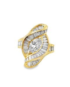 Vintage 18K Yellow Gold Diamond Semi-Mount Ring By Nova Creations