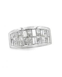 Contemporary 18K White Gold Diamond Band