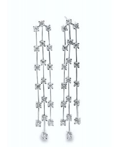 Vintage 14K Diamond Tassel Earrings. 