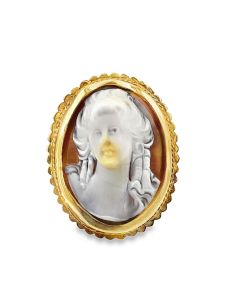 Vintage 14K Yellow Gold Cameo Ring 