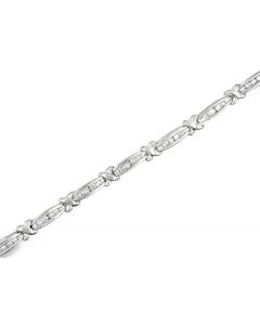 Vintage 14K White Gold Diamond Bracelet 