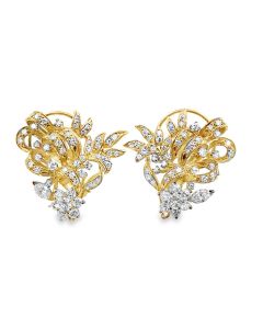 Vintage 14K Yellow Gold Diamond Earrings.