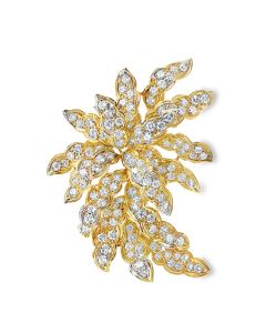 Vintage 18K Gold Diamond Brooch.